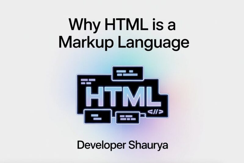 Why HTML is Called a Markup Language