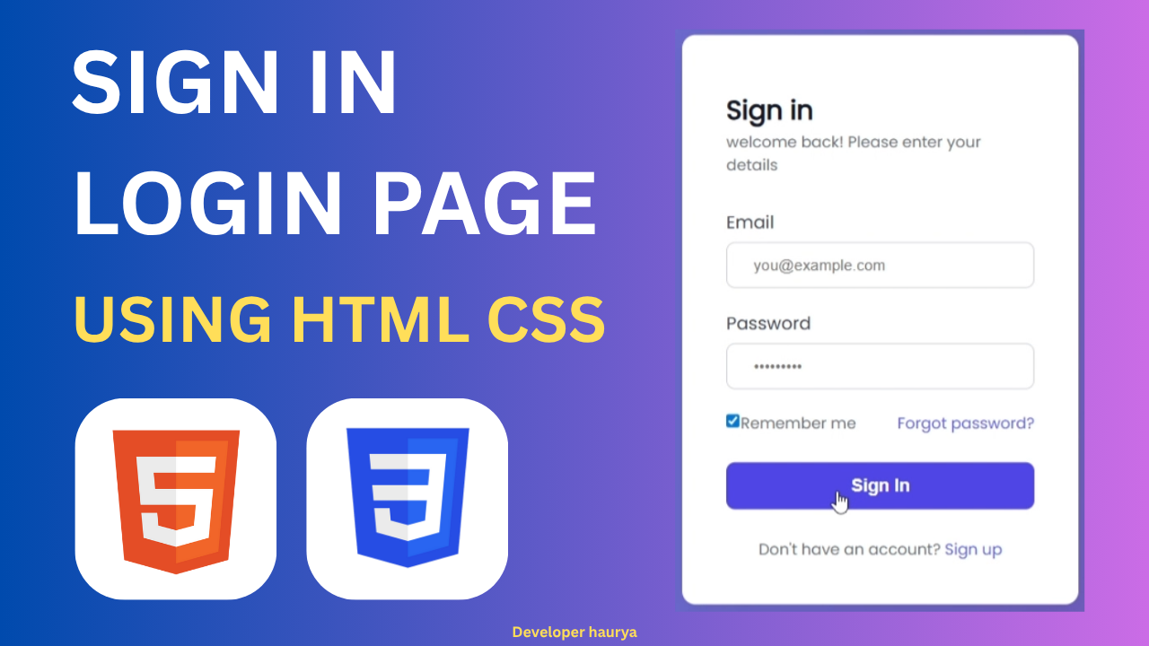 Sign In Login Page
