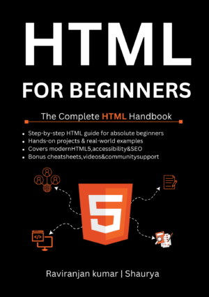 html for beginners front cover page